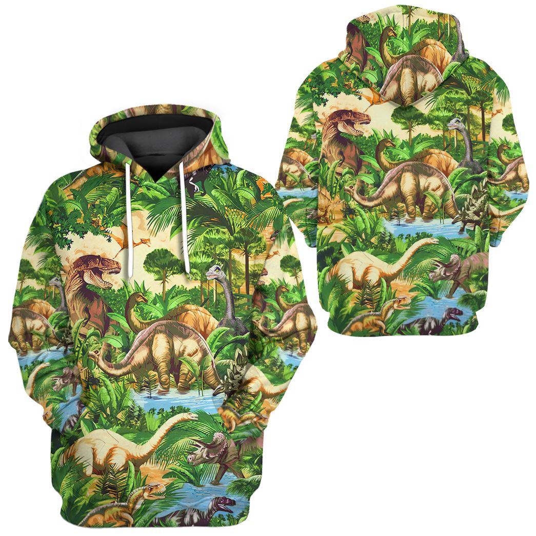 Gearhumans 3D Dinosaur Tshirt Hoodie Apparel ZZ2505214 3D Apparel 