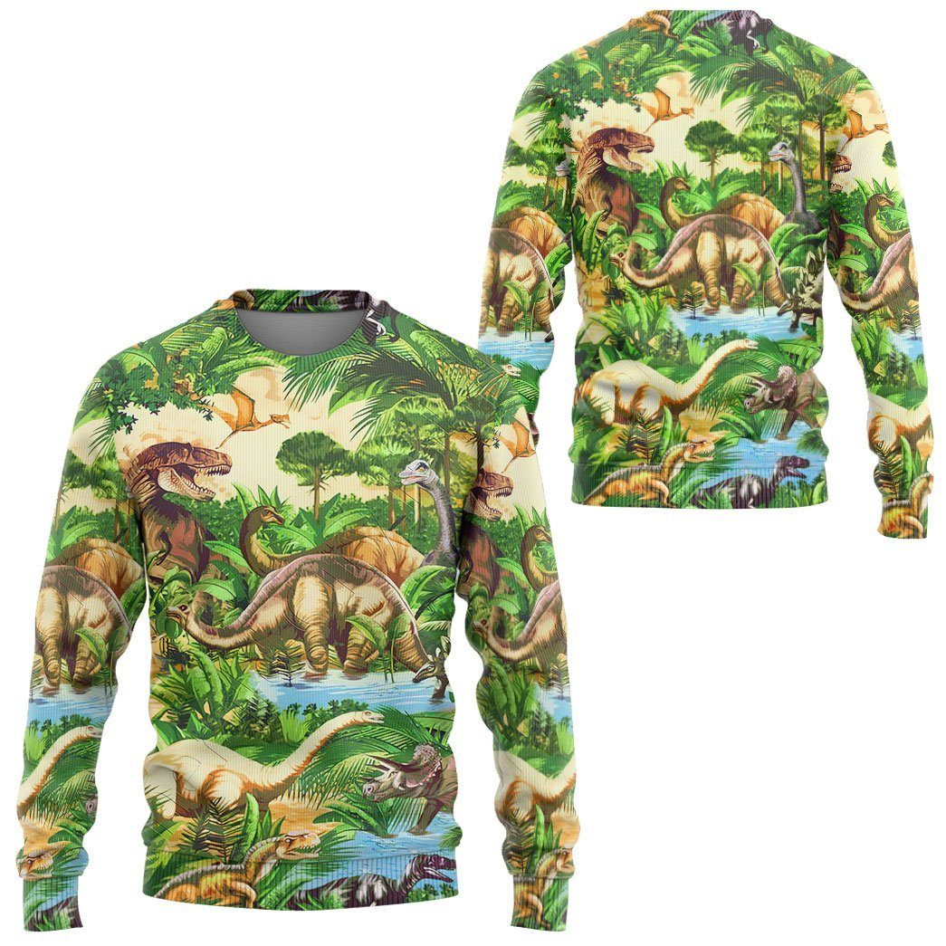 Gearhumans 3D Dinosaur Tshirt Hoodie Apparel ZZ2505214 3D Apparel 