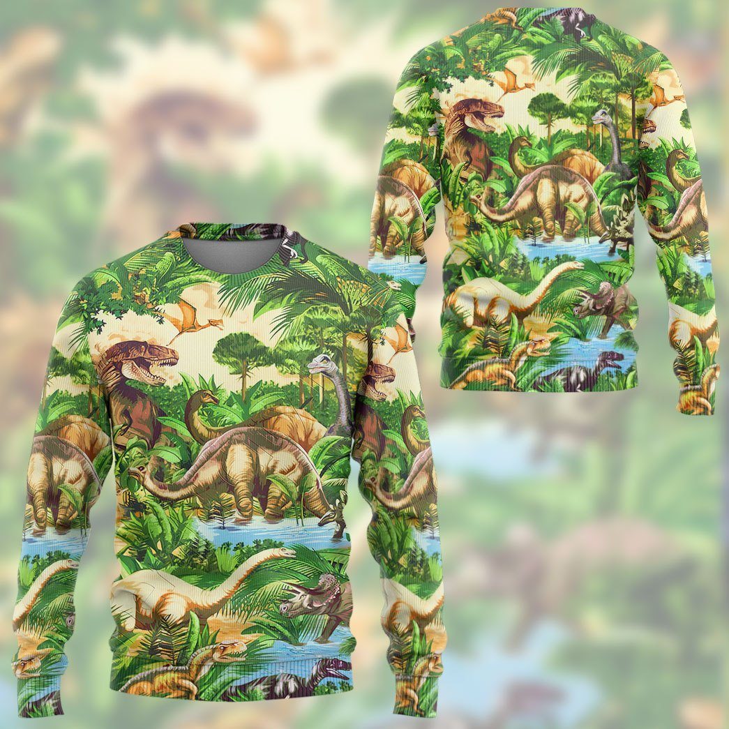 Gearhumans 3D Dinosaur Tshirt Hoodie Apparel ZZ2505214 3D Apparel 