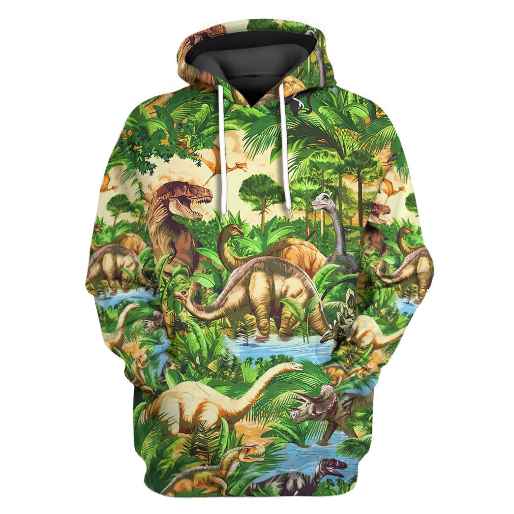 Gearhumans 3D Dinosaur Tshirt Hoodie Apparel ZZ2505214 3D Apparel Hoodie S 