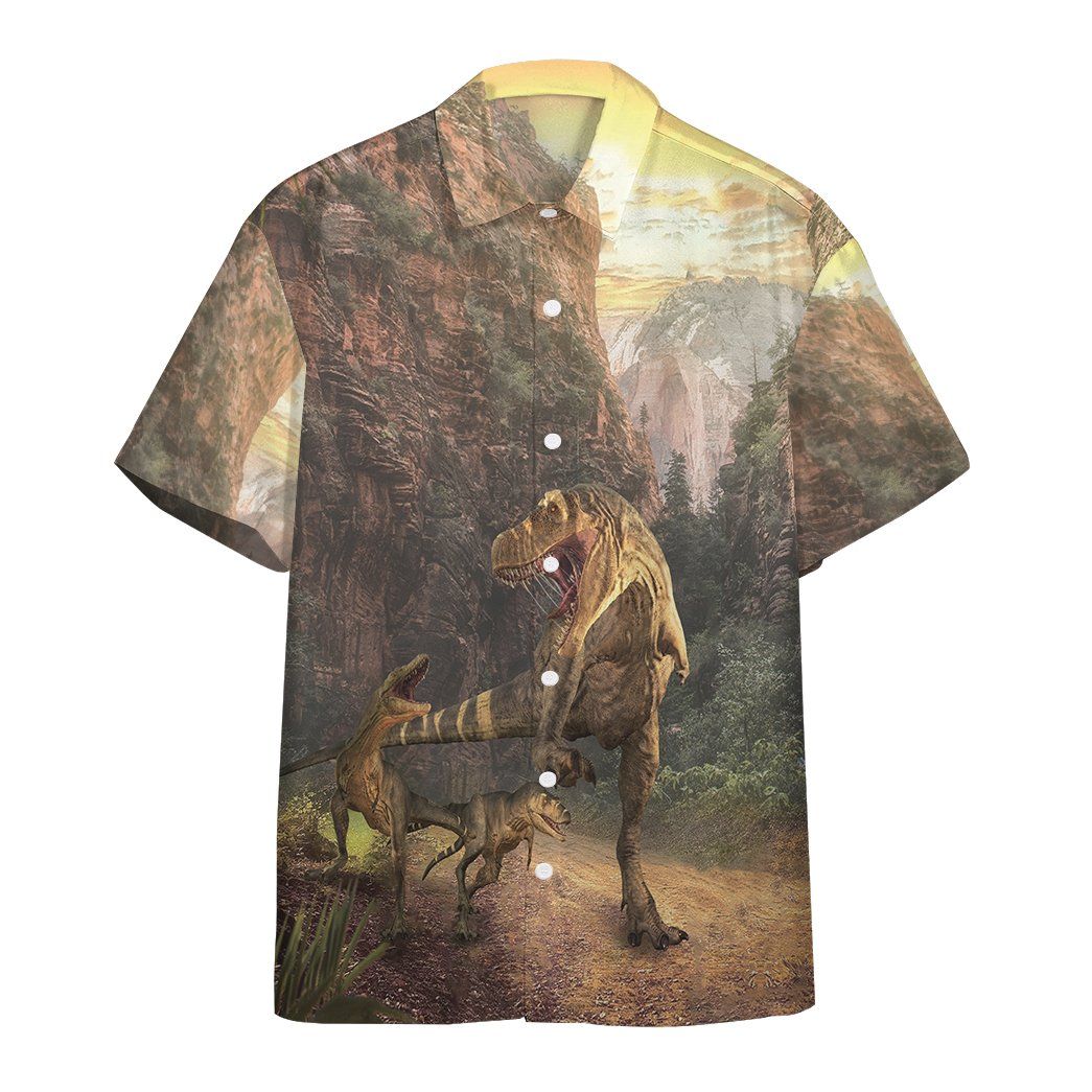 Gearhumans 3D Dinosaurs Park Hawaii Custom Short Sleeve Shirts GW1406219 Hawai Shirt Short Sleeve Shirt S 