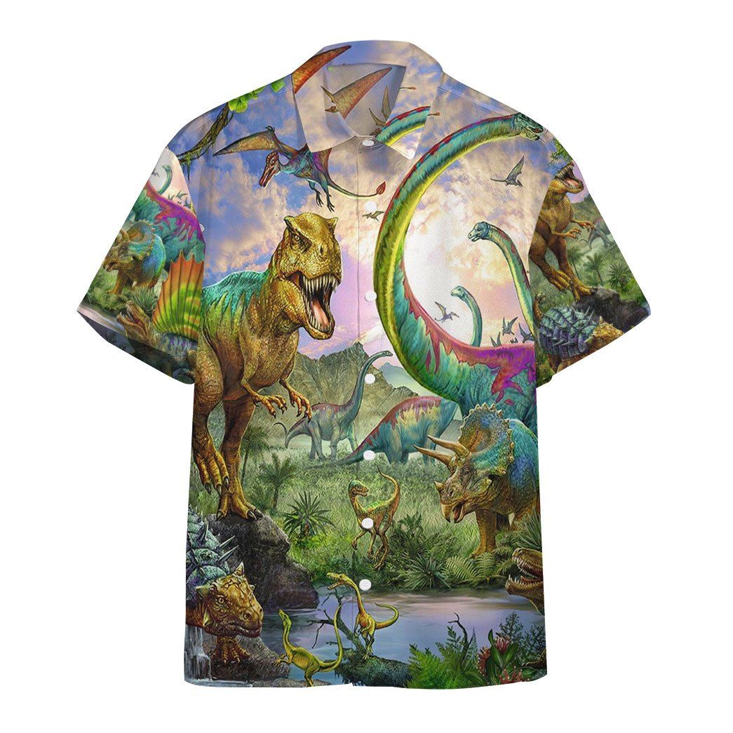Gearhumans 3D Dinosaurs Park Hawaii Custom Short Sleeve Shirts GW1506211 Hawai Shirt Hawai Shirt S 