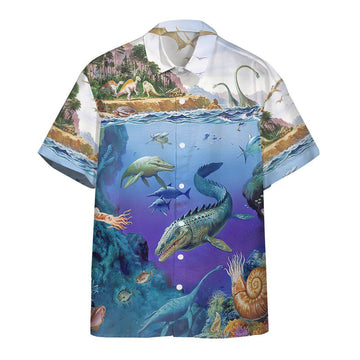 Gearhumans 3D Dinosaurs Population Hawaii Shirt ZK2505216 Hawai Shirt Short Sleeve Shirt S 