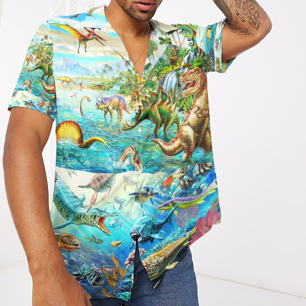 Gearhumans 3D Discover the Dinosaurs World Custom Short Sleeve Shirt GS15062112 Hawai Shirt 