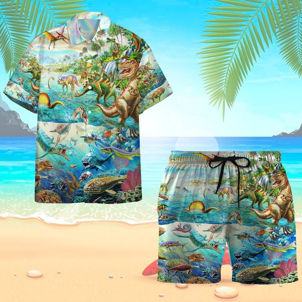 Gearhumans 3D Discover the Dinosaurs World Custom Short Sleeve Shirt GS15062112 Hawai Shirt 
