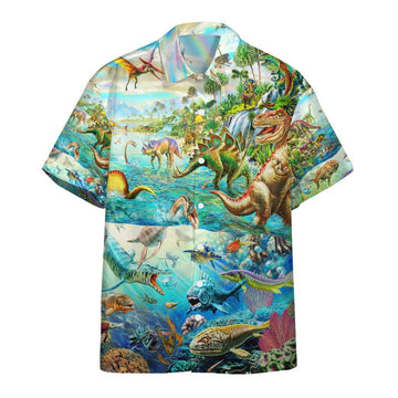 Gearhumans 3D Discover the Dinosaurs World Custom Short Sleeve Shirt GS15062112 Hawai Shirt Hawai Shirt S 