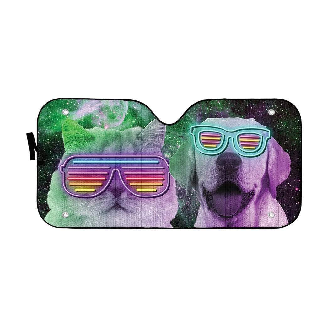 gearhumans 3D DJ Labrador retriever and Persian Custom Car Auto Sunshade GD120517 Auto Sunshade 57''x27.5'' 