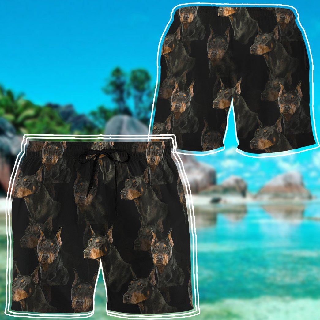 Gearhumans 3D Doberman Dogs Custom Beach Shorts Swim Trunks GO11052112 Men Shorts 
