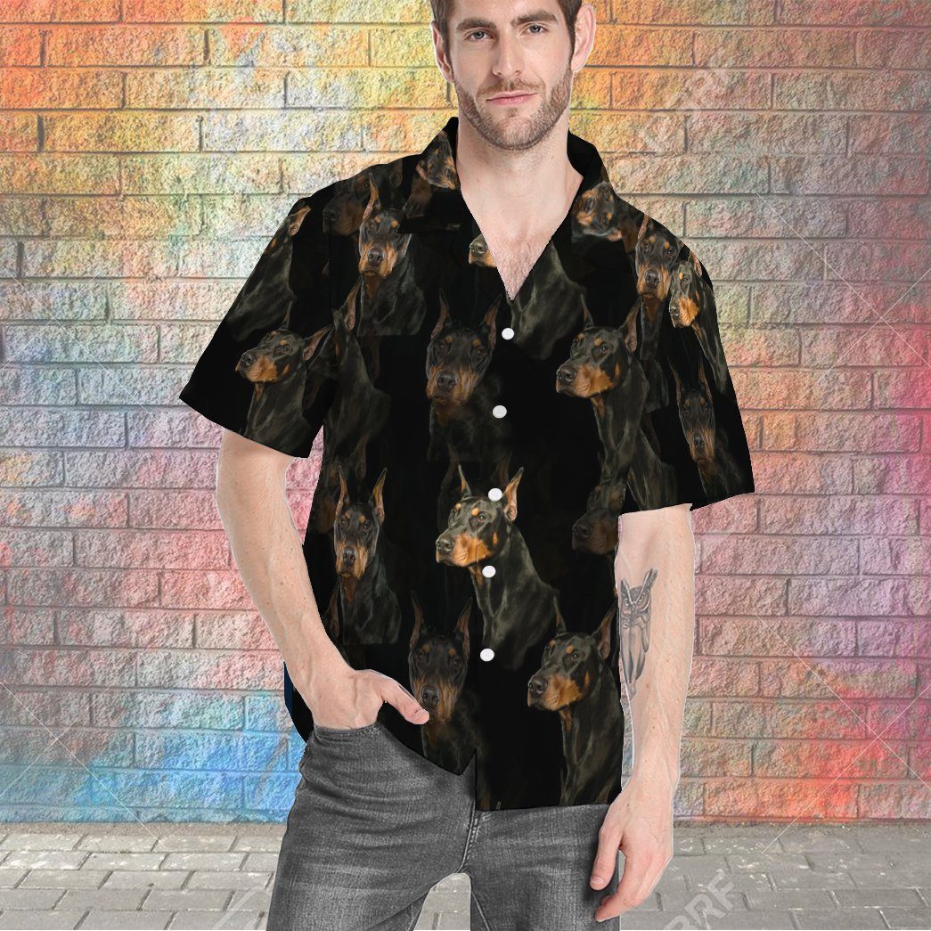 Gearhumans 3D Doberman Dogs Custom Hawaii Shirt GO11052111 Hawai Shirt 