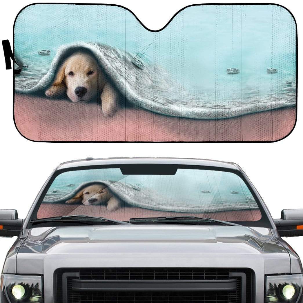 gearhumans 3D Dog Car Auto Sunshade GH20054 Auto Sunshade 