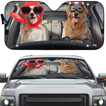 Gearhumans 3D Dog Custom Car Auto Sunshade