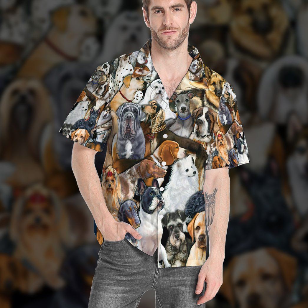 Gearhumans 3D Dog World Custom Short Sleeve Shirt GS06052112 Hawai Shirt 