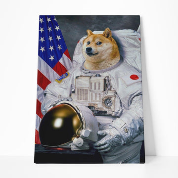 Gearhumans 3D Doge Astronaut Custom Canvas GO24052114 Canvas 1 Piece Non Frame M