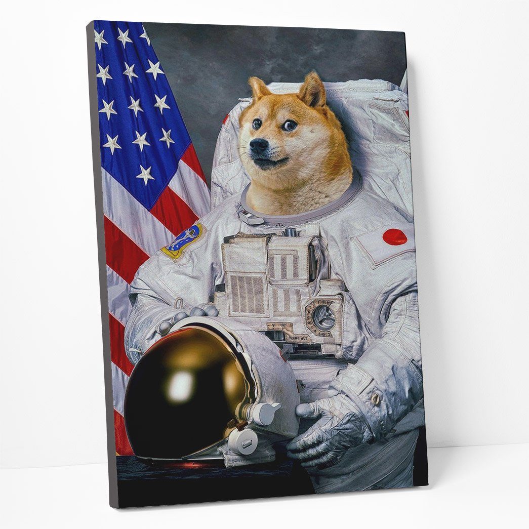 Gearhumans 3D Doge Astronaut Custom Canvas GO24052114 Canvas 