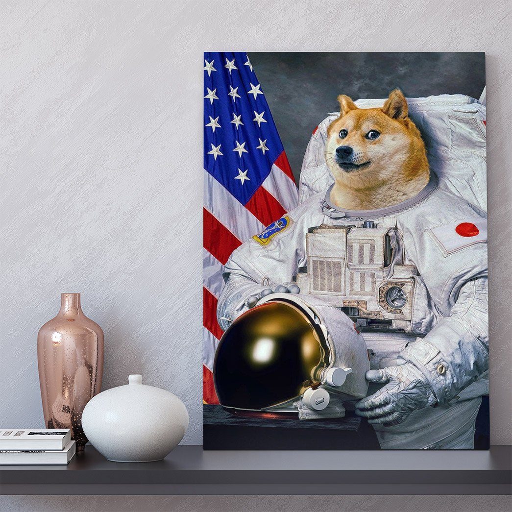 Gearhumans 3D Doge Astronaut Custom Canvas GO24052114 Canvas 