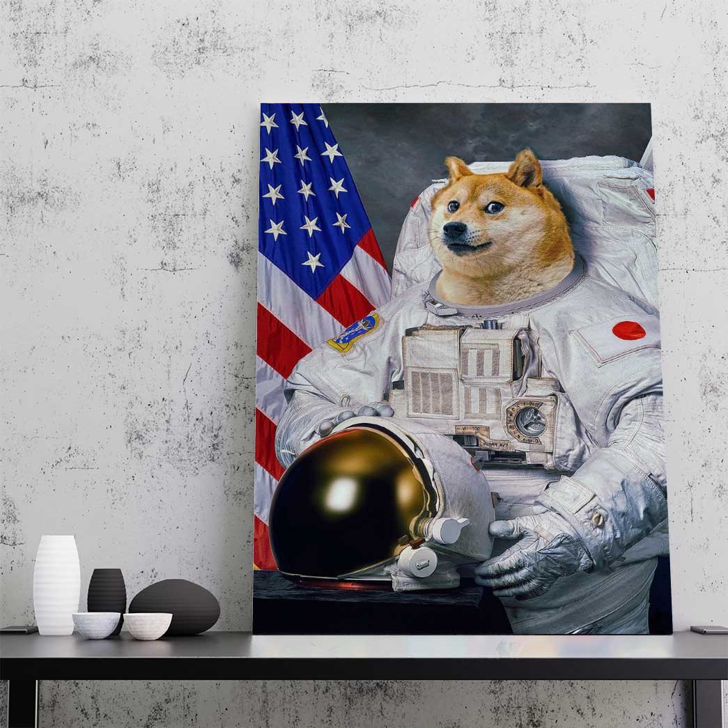 Gearhumans 3D Doge Astronaut Custom Canvas GO24052114 Canvas 