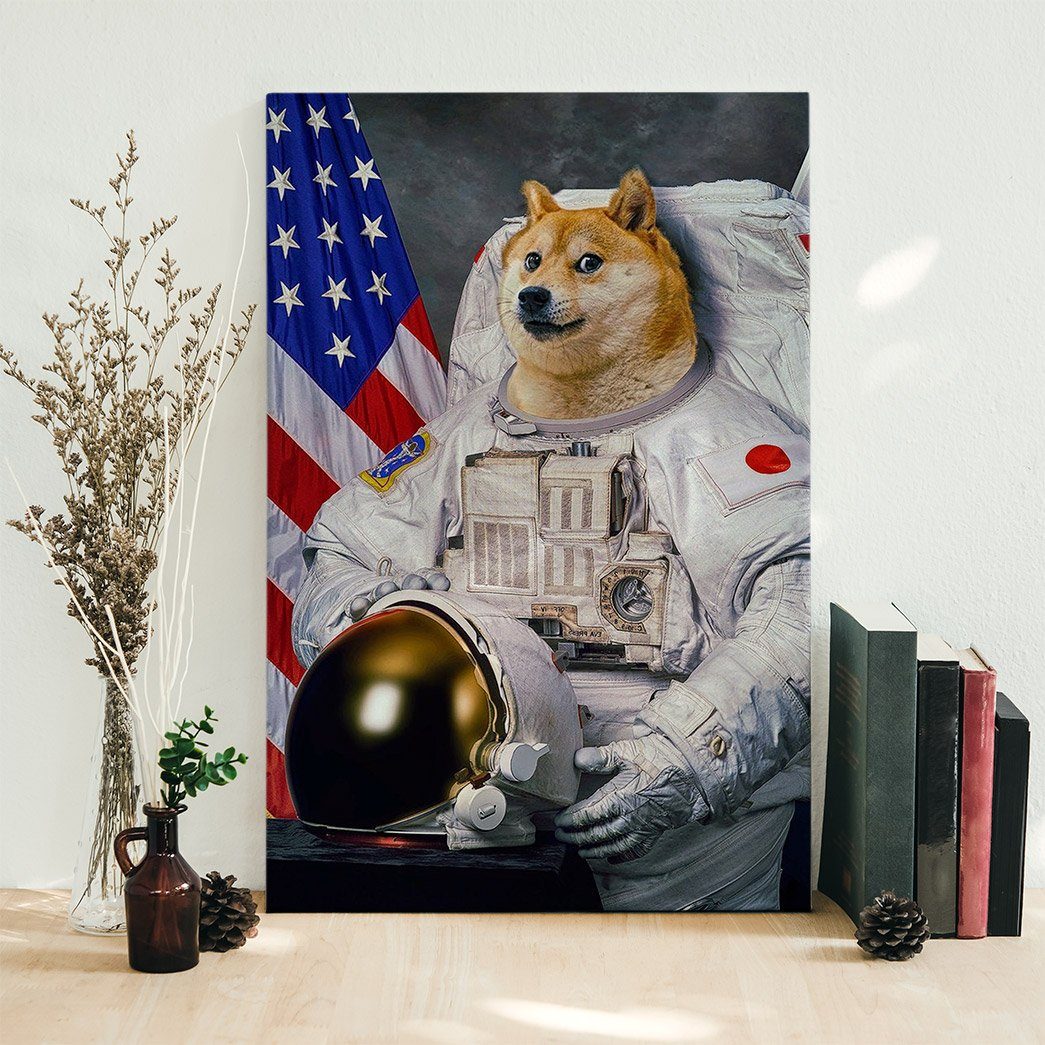 Gearhumans 3D Doge Astronaut Custom Canvas GO24052114 Canvas 