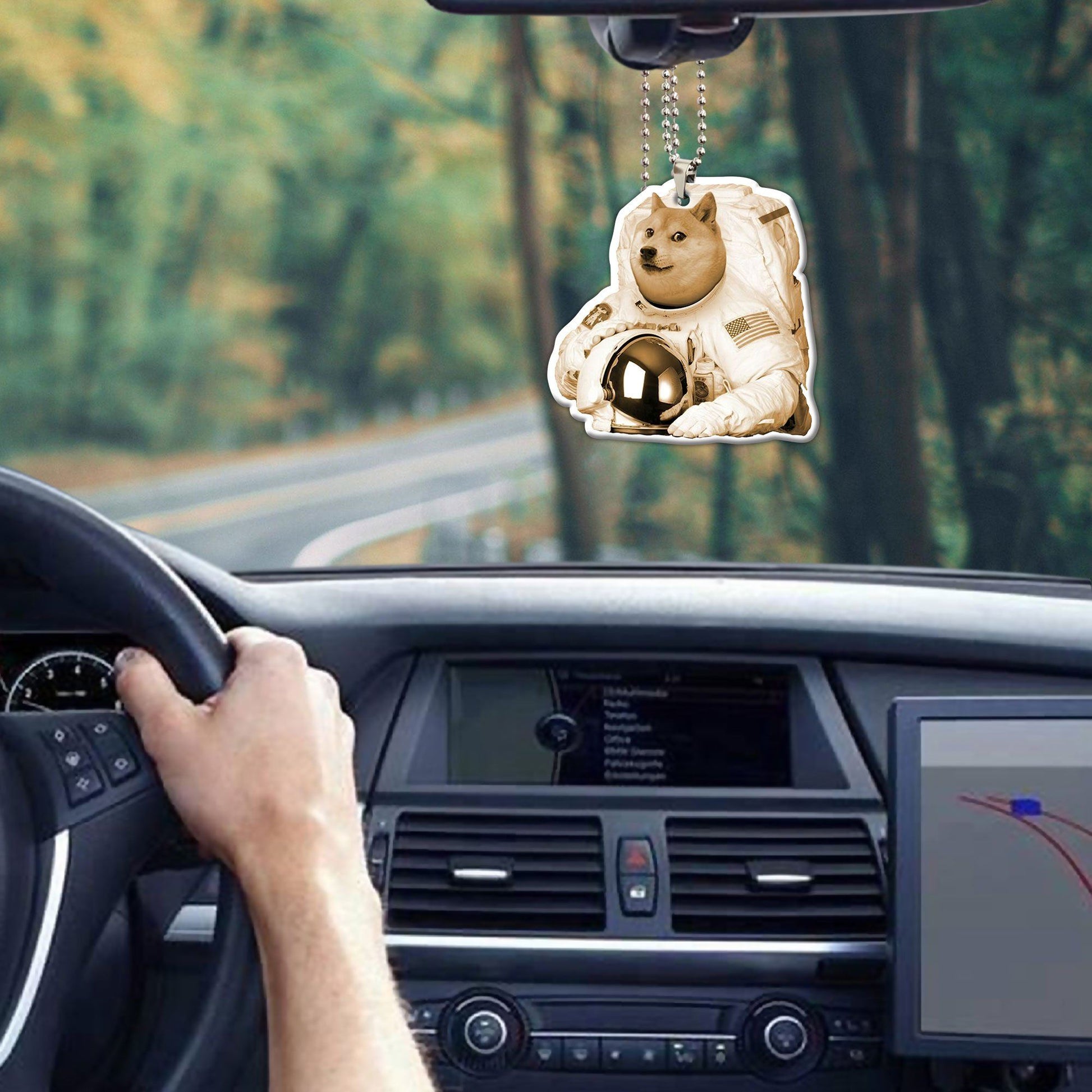 Gearhumans 3D Doge Astronaut Custom Car Hanging GO25052114 Car Hanging 