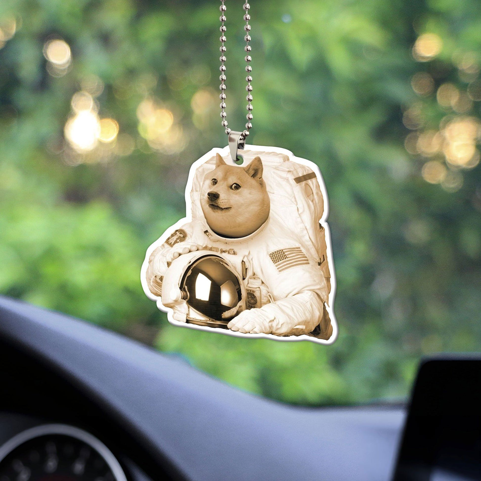 Gearhumans 3D Doge Astronaut Custom Car Hanging GO25052114 Car Hanging 