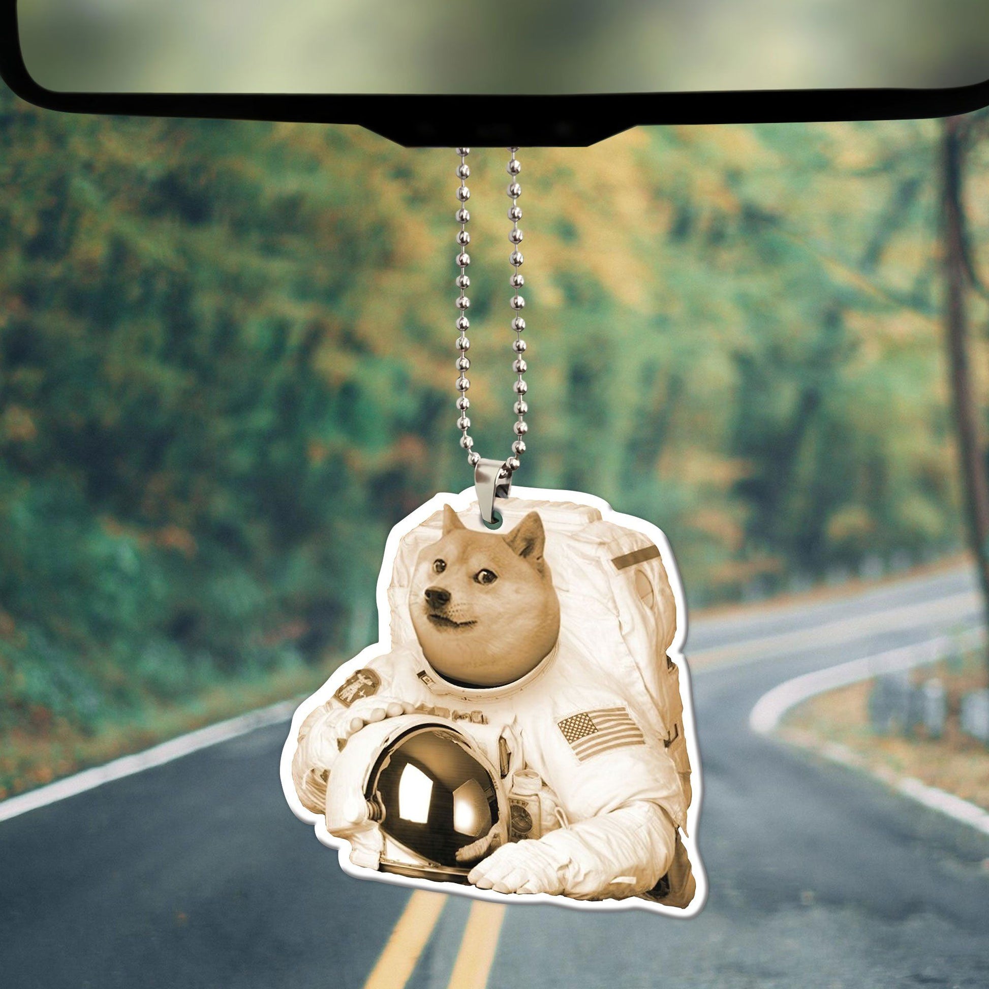 Gearhumans 3D Doge Astronaut Custom Car Hanging GO25052114 Car Hanging 