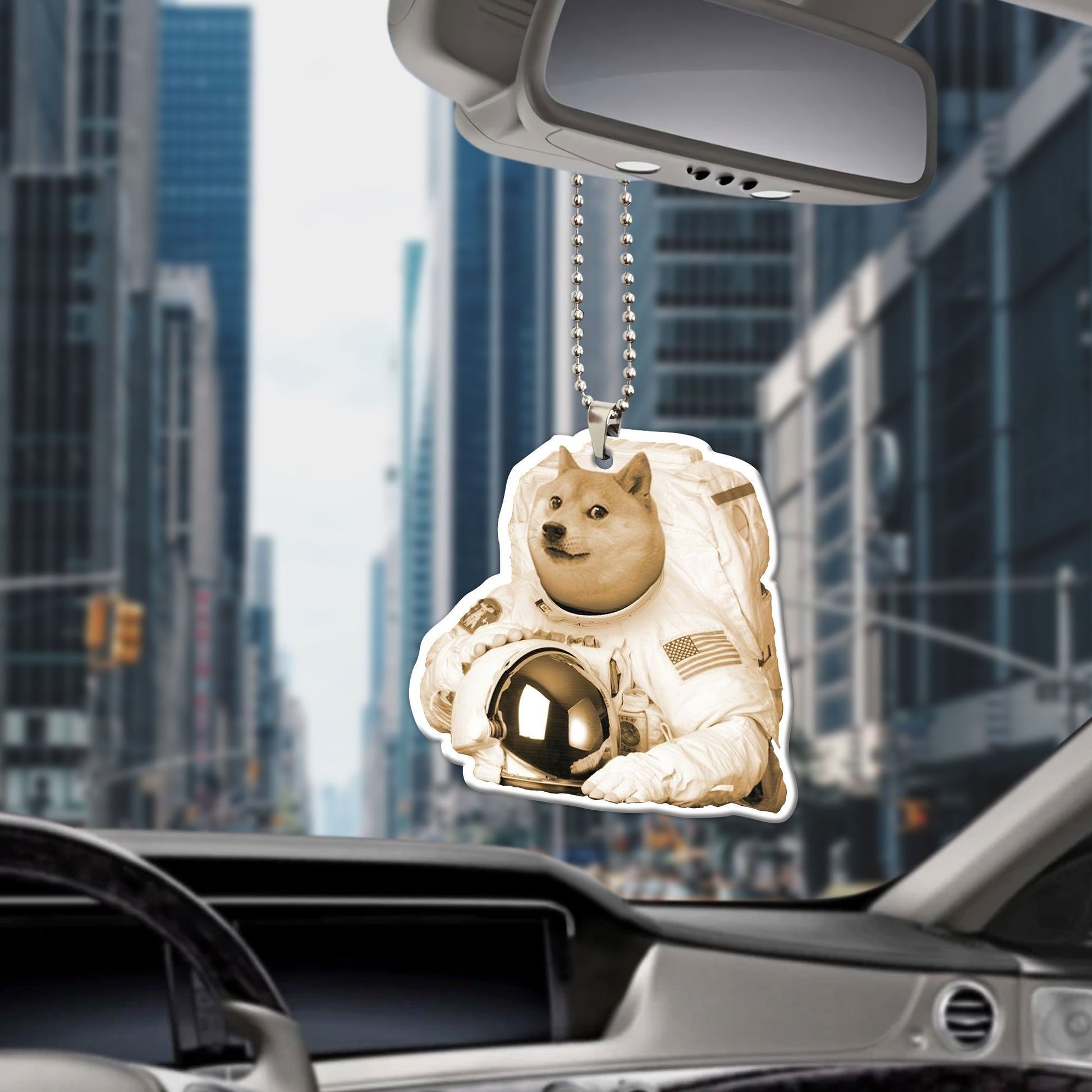 Gearhumans 3D Doge Astronaut Custom Car Hanging GO25052114 Car Hanging 