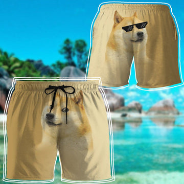 Gearhumans 3D Doge Meme Custom Beach Shorts Swim Trunks GO14052114 Men Shorts 
