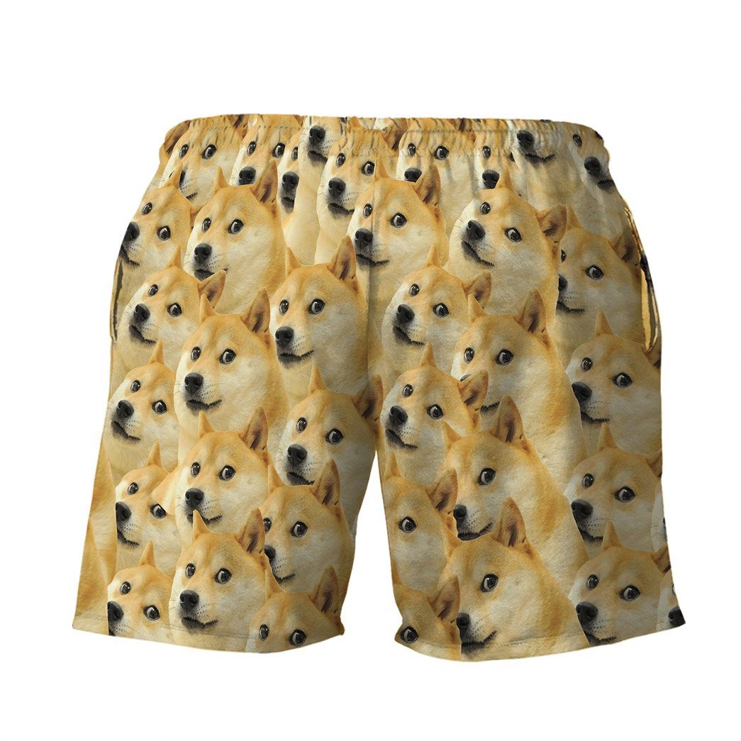 Gearhumans 3D Doge Meme Custom Beach Shorts Swim Trunks GO17052123 Men Shorts 
