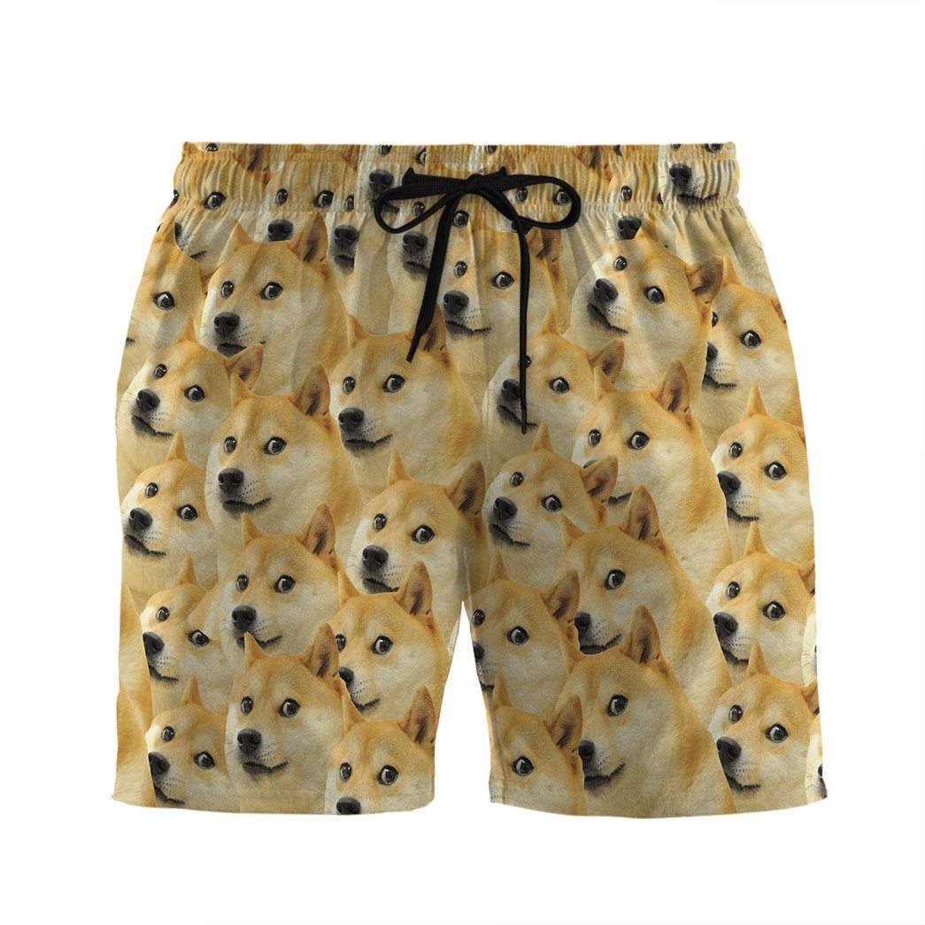 Gearhumans 3D Doge Meme Custom Beach Shorts Swim Trunks GO17052123 Men Shorts Men Shorts S 