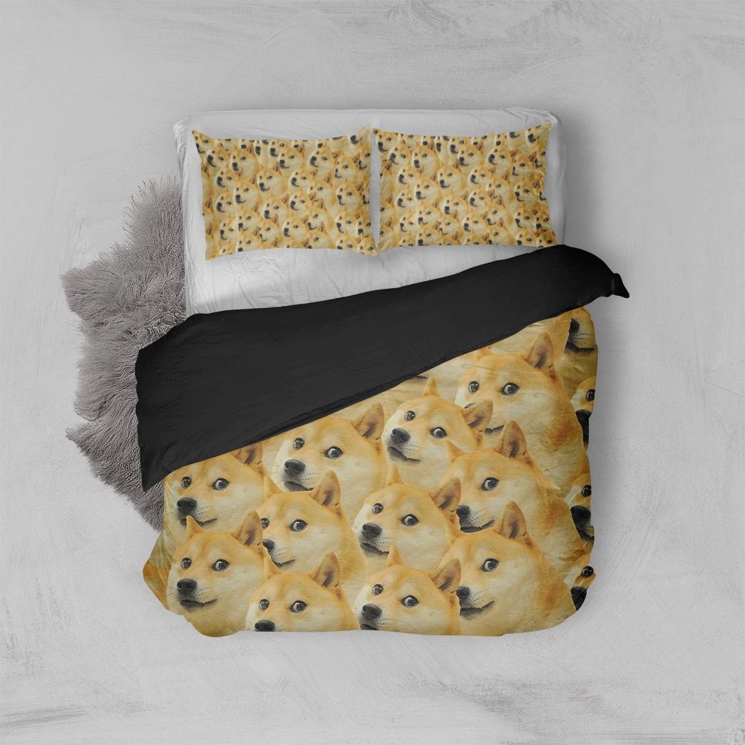 Gearhumans 3D Doge Meme Custom Bedding Set GO19052116 Bedding Set Twin 3PCS 