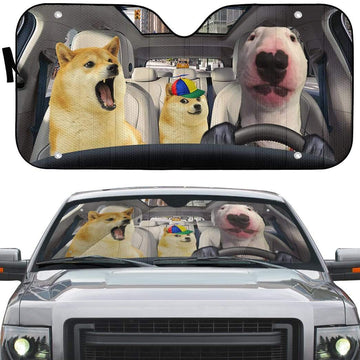 Gearhumans 3D Doge Meme Custom Car Auto Sunshade