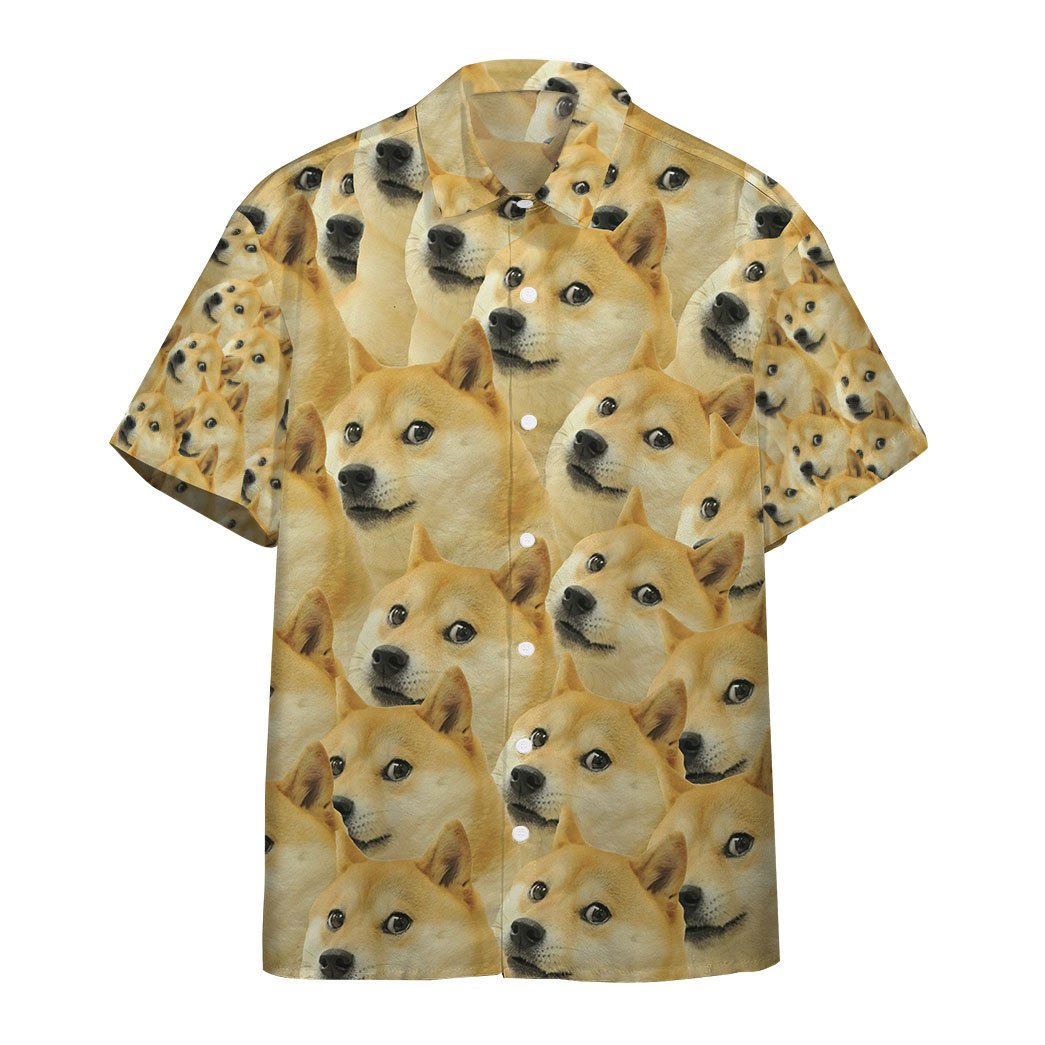 Gearhumans 3D Doge Meme Custom Hawaii Shirt GO12052121 Hawai Shirt Short Sleeve Shirt S 