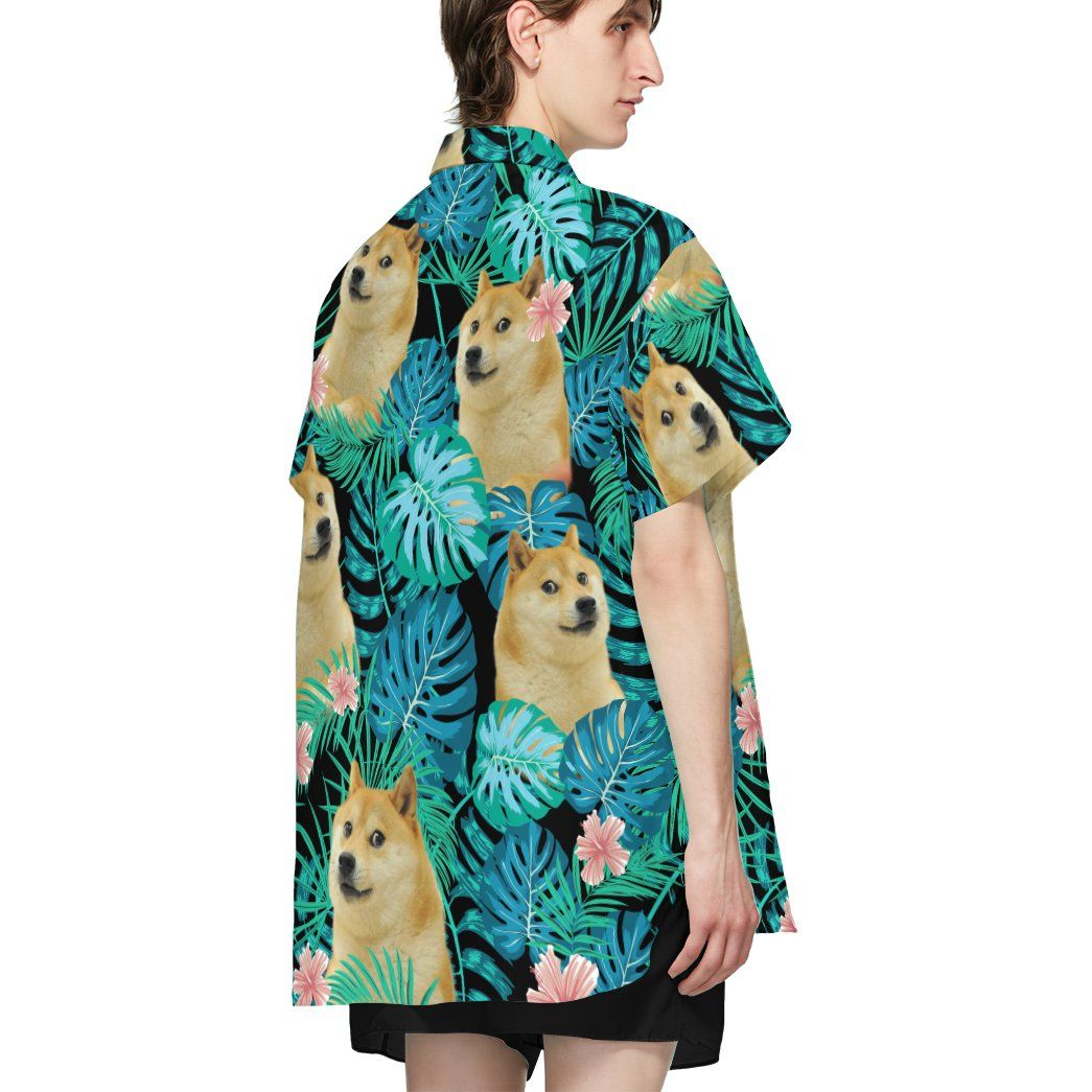 Gearhumans 3D Doge Meme Hawaiian Custom Short Sleeve Shirt GW2405217 Hawai Shirt 