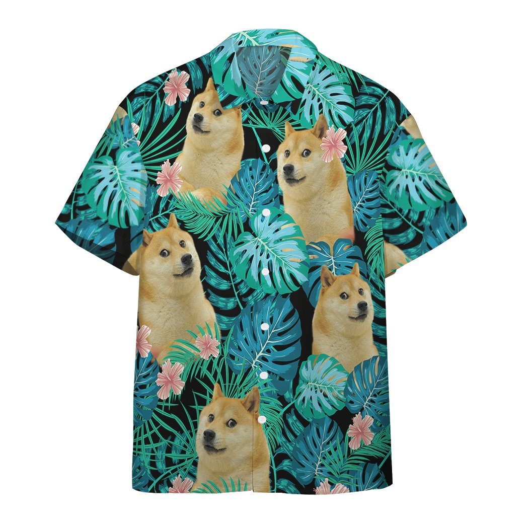 Gearhumans 3D Doge Meme Hawaiian Custom Short Sleeve Shirt GW2405217 Hawai Shirt Short Sleeve Shirt S 