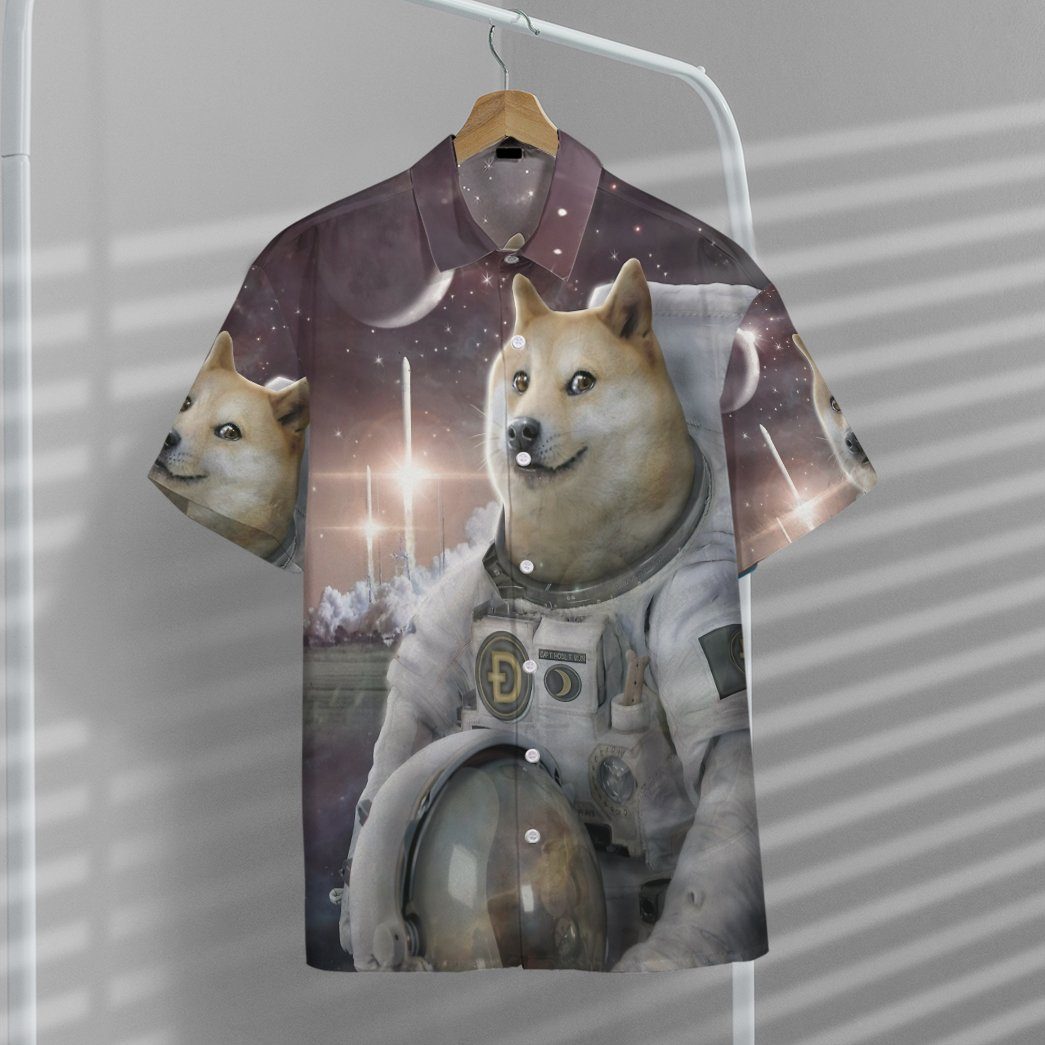 Gearhumans 3D Doge To The Moon Custom Hoodie Tshirt Apparel GO14052113 Hawai Shirt 