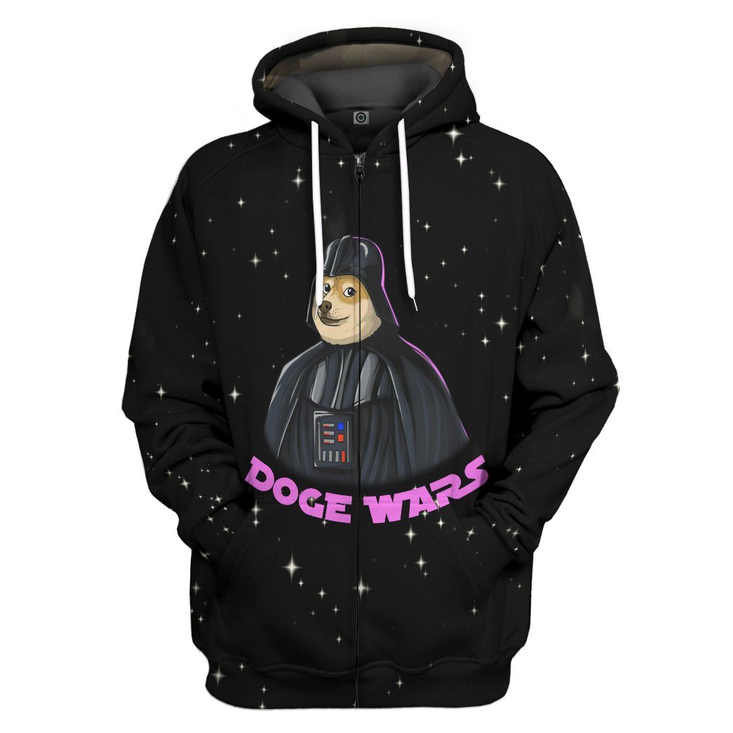 Gearhumans 3D Doge Wars Custom Tshirt Hoodie Apparel GO24052109 3D Apparel Zip Hoodie S 
