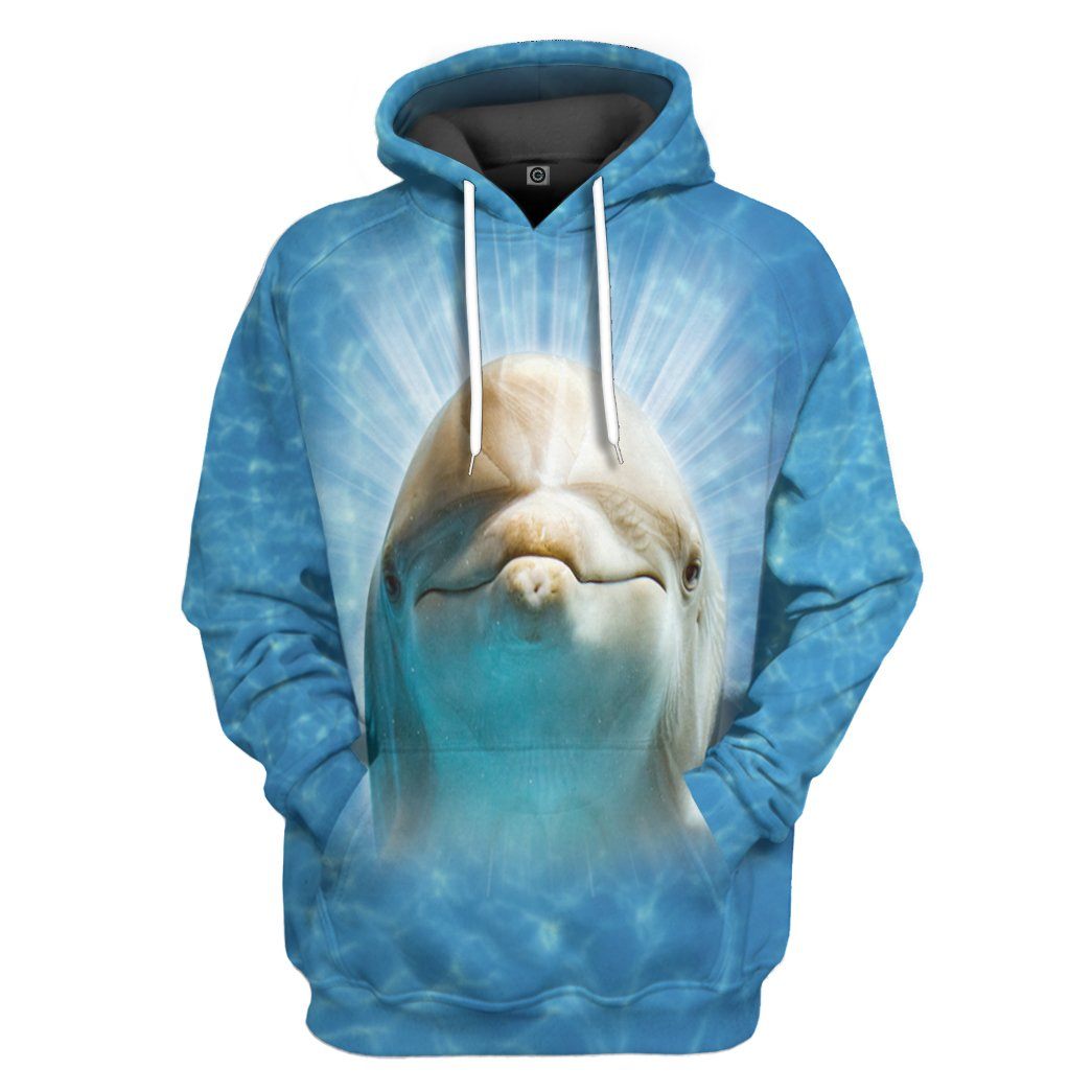 Gearhumans 3D Dolphin Custom Tshirt Hoodie Apparel GW02062128 3D Apparel Hoodie S 