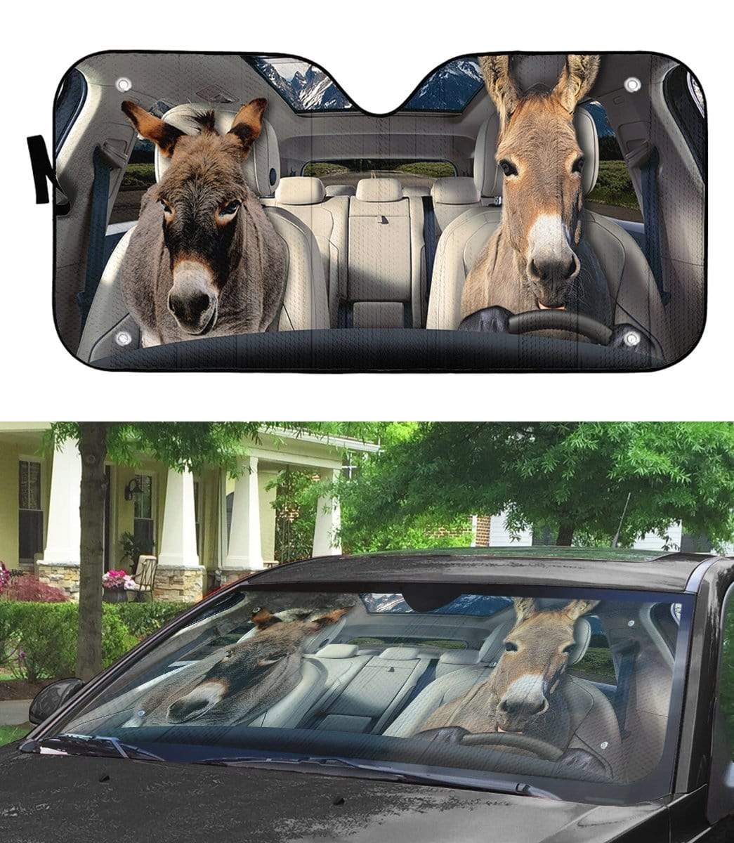 gearhumans 3D Donkey Custom Car Auto Sunshade GL030824 Auto Sunshade 