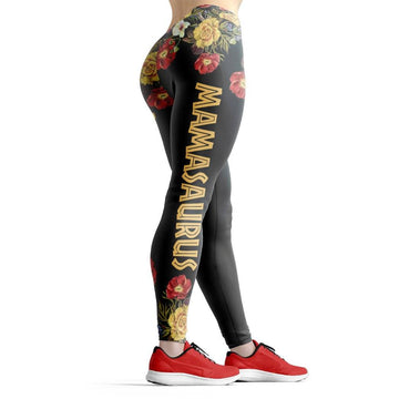 Gearhumans 3D Dont Mess With Mamasaurus Mothers Day Gift Custom Legging