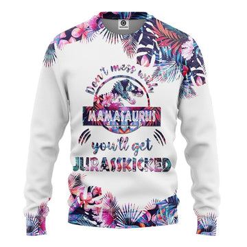 Gearhumans 3D Dont Mess With Mamasaurus Mothers Day Gift Custom Tshirt Hoodie Hollow Leggings Apparel
