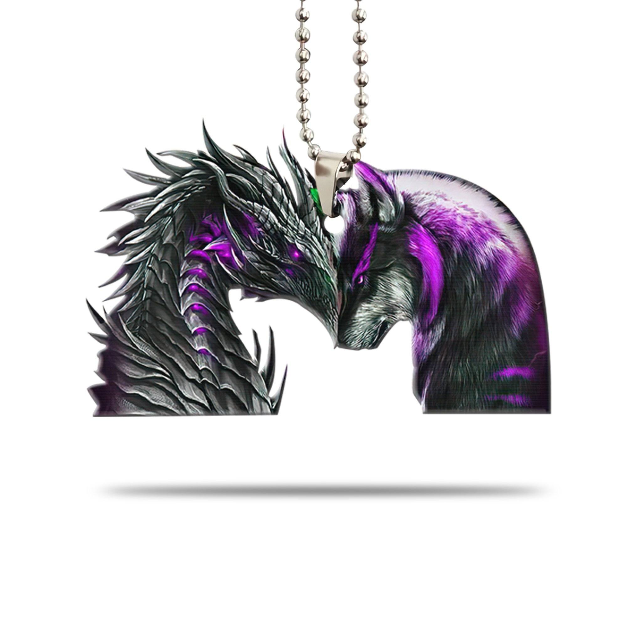 Gearhumans 3D Dragon And Wolf Car Hanging GJ26052101 Car Hanging Car Hanging/1 Pack 