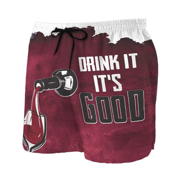 Gearhumans 3D Drink it its good Beach Shorts Swim Trunks