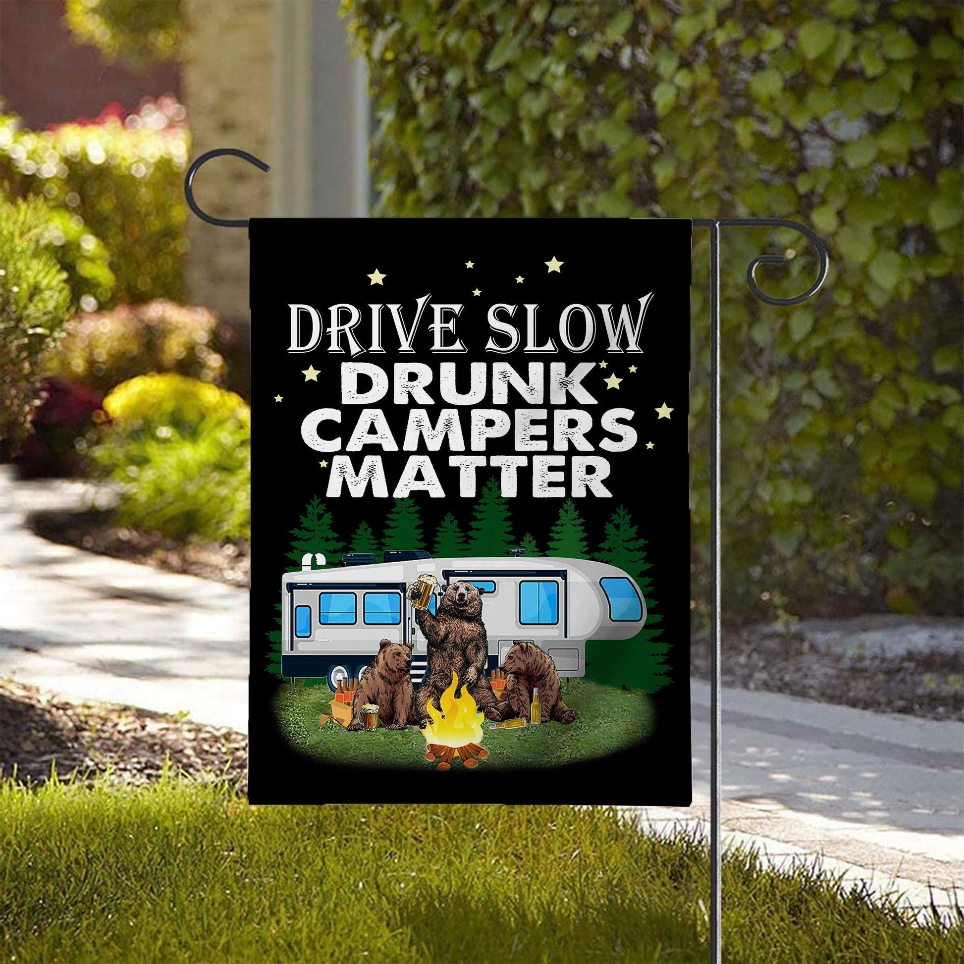 Gearhumans 3D Drive Slow Drunk Campers Matter Custom Flag GW0807214 House Flag 