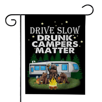 Gearhumans 3D Drive Slow Drunk Campers Matter Custom Flag