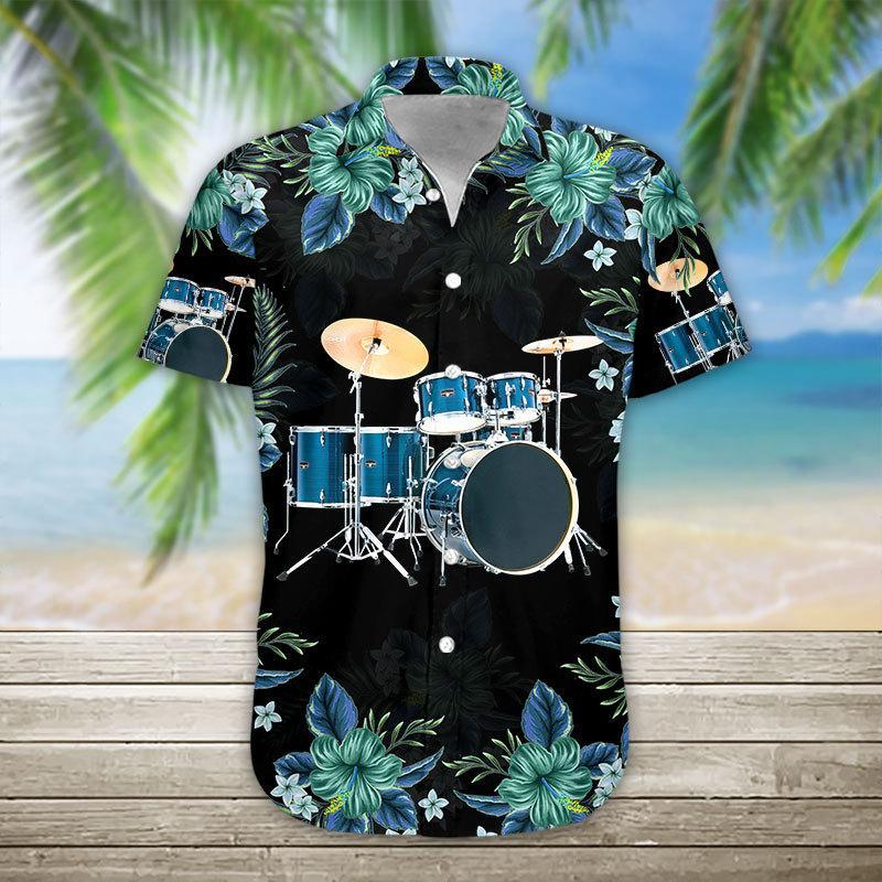 Gearhumans 3D Drum Hawaii Shirt hawaii Short Sleeve Shirt