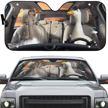 Gearhumans 3D Duck And Goose Custom Car Auto Sunshade