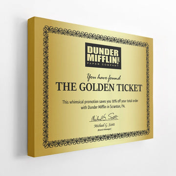 Gearhumans 3D Dunder Mifflin The Golden Ticket Custom Canvas