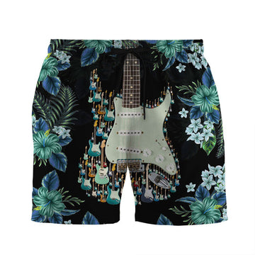 Gearhumans 3D Electric Guitar Hawaii Custom Beach Shorts Swim Trunks GS14052123 Men Shorts Men Shorts S 