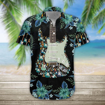 Gearhumans 3D Electric Guitar Hawaii Shirt hawaii Short Sleeve Shirt