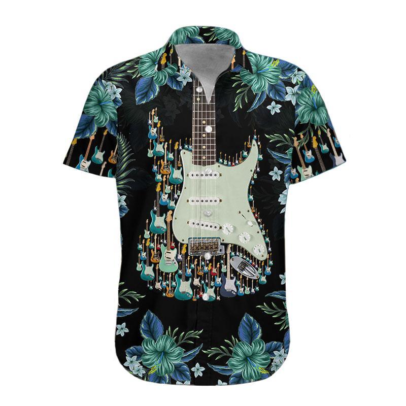 Gearhumans 3D Electric Guitar Hawaii Shirt hawaii Short Sleeve Shirt S
