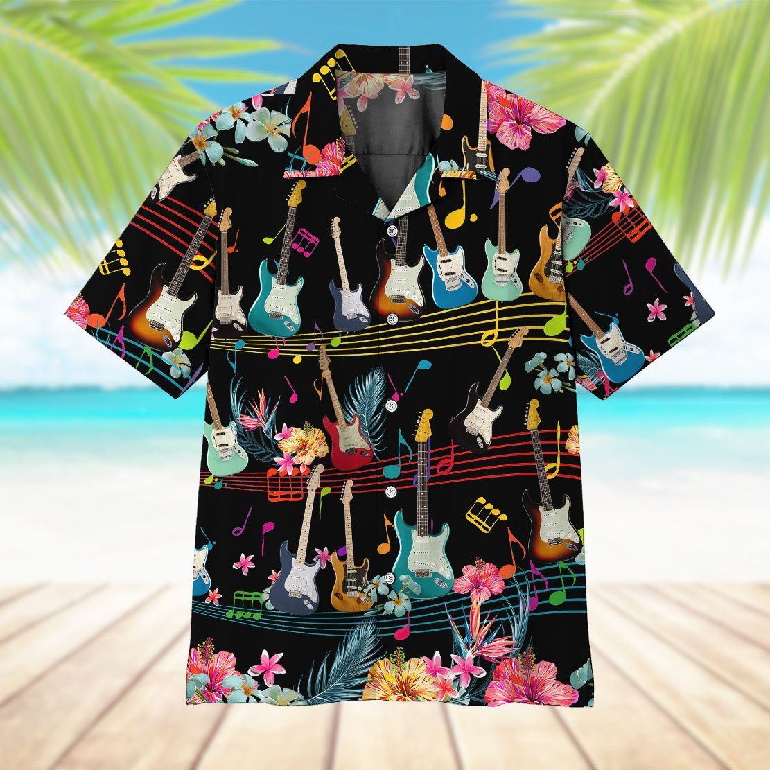 Gearhumans 3D Electric Guitar Hawaii Shirt ZZ13042 Hawai Shirt 